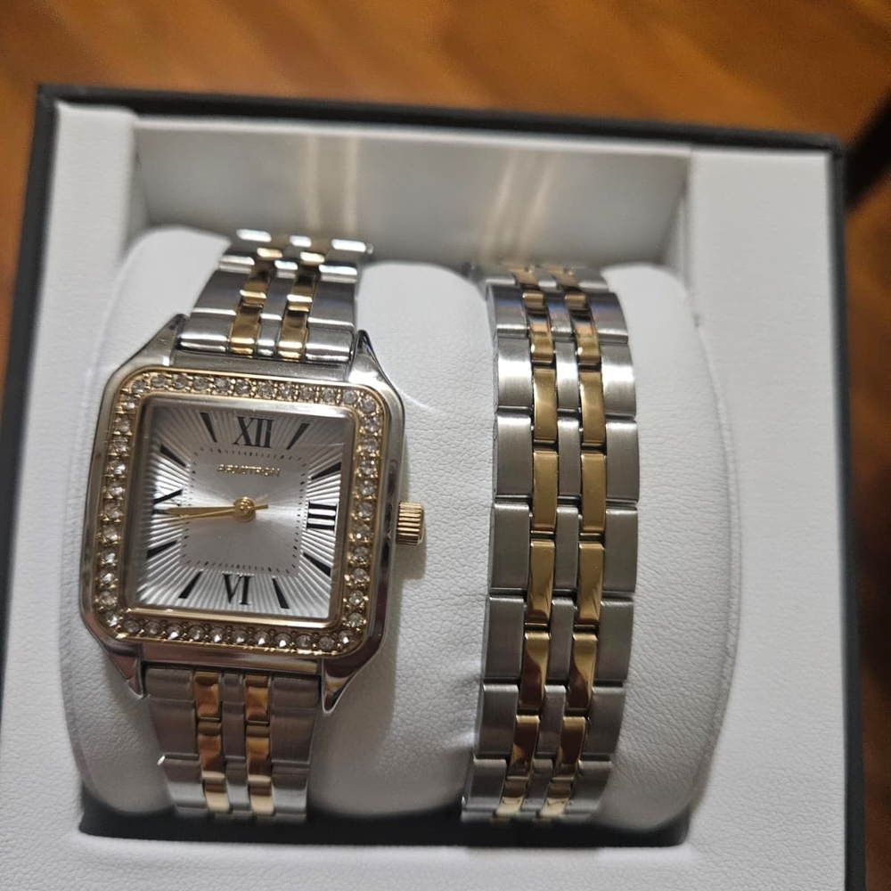 Armitron Two-Tone Silver and Gold Women's Bracelet Watch with Crystal Bezel